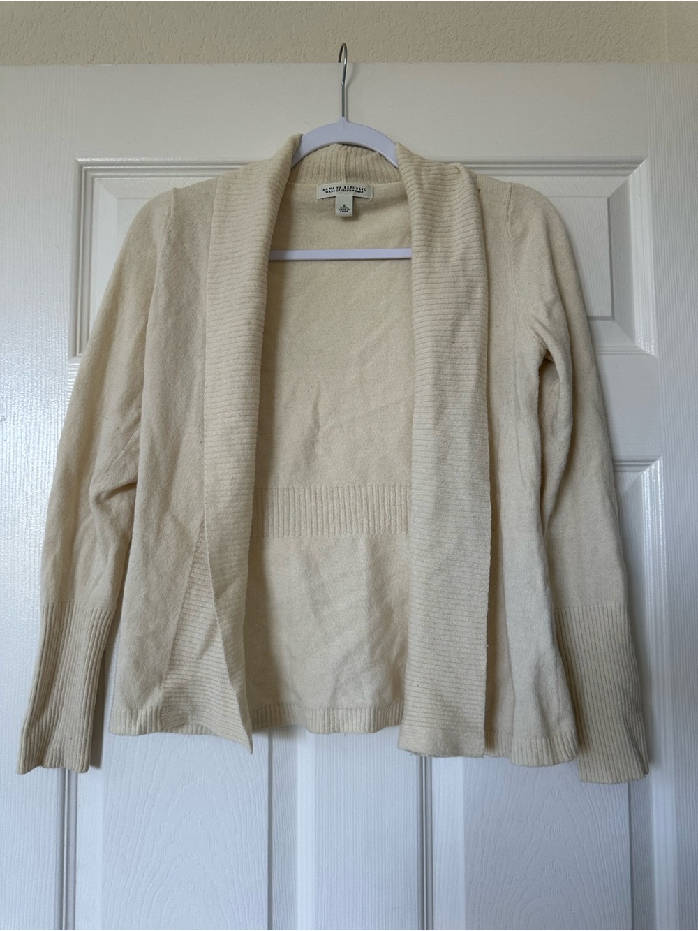 Banana Republic Wool Cashmere Italian Yarn Blend Open Front Cardigan